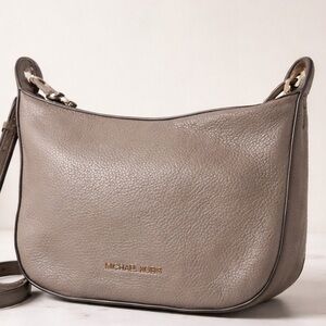 Michael Kors Pebbled Leather Shoulder Bag in Taupe Gray